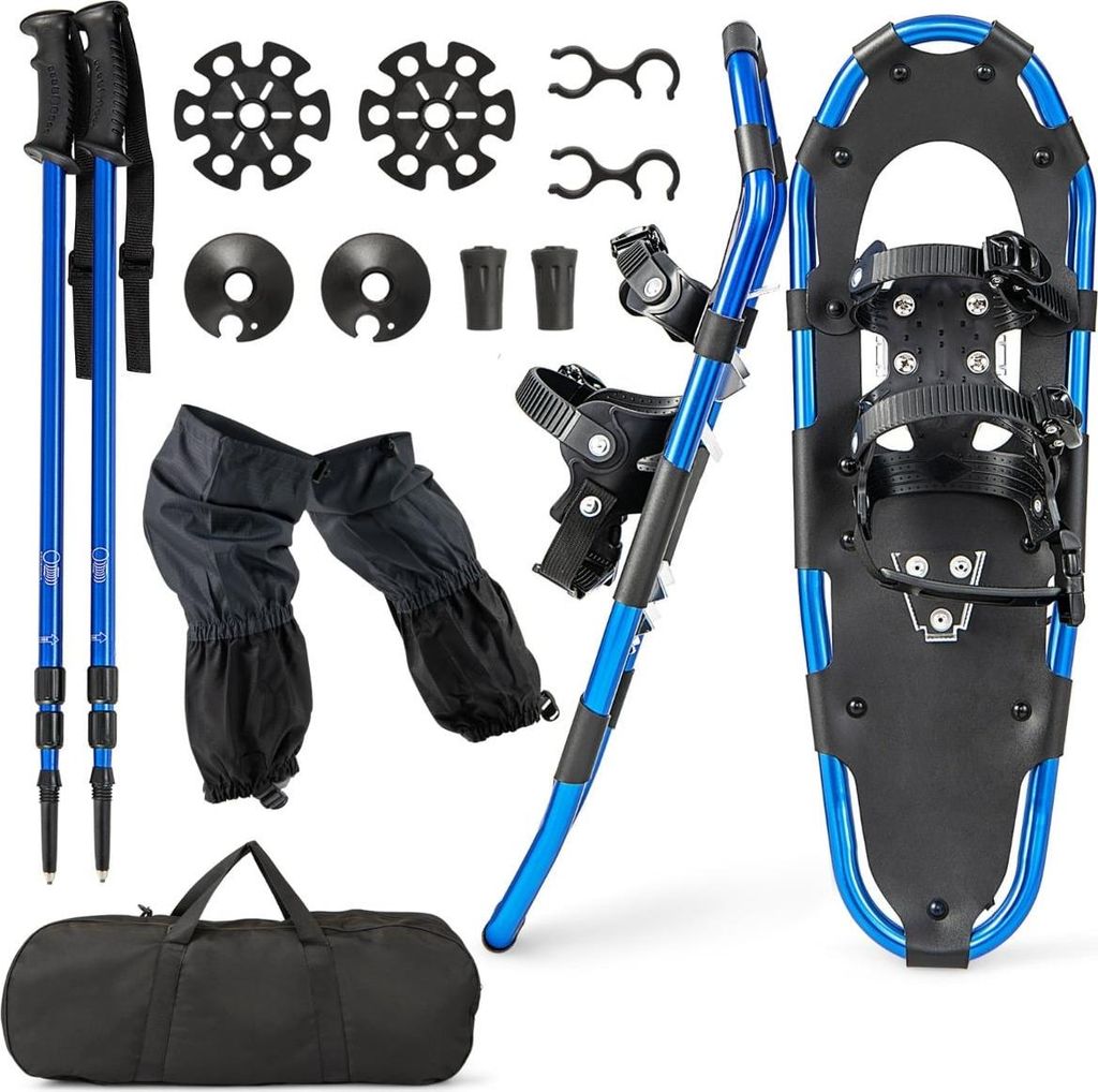Schneeschuhset mit Doppelratschenbindungen, 53 cm, Marineblau