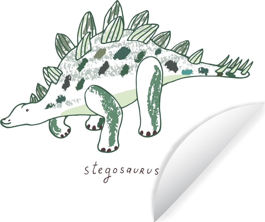 MuchoWow Runde Wandtattoo - Wandsticker Tapete Aufkleber Kinderzimmer - Stegosaurus - Dinosaurier - Junge - Mädchen - Kinder Ø 80 cm Selbstkleb...
