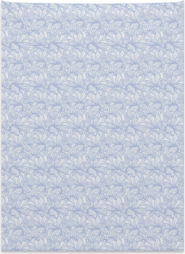 Abakuhaus Jugendstil Wandteppich, Vintage Iris Blüten aus Weiches Mikrofaser Stoff Kein Verblassen Klare Farben Waschbar, 110 x 150 cm, Babyblau W...