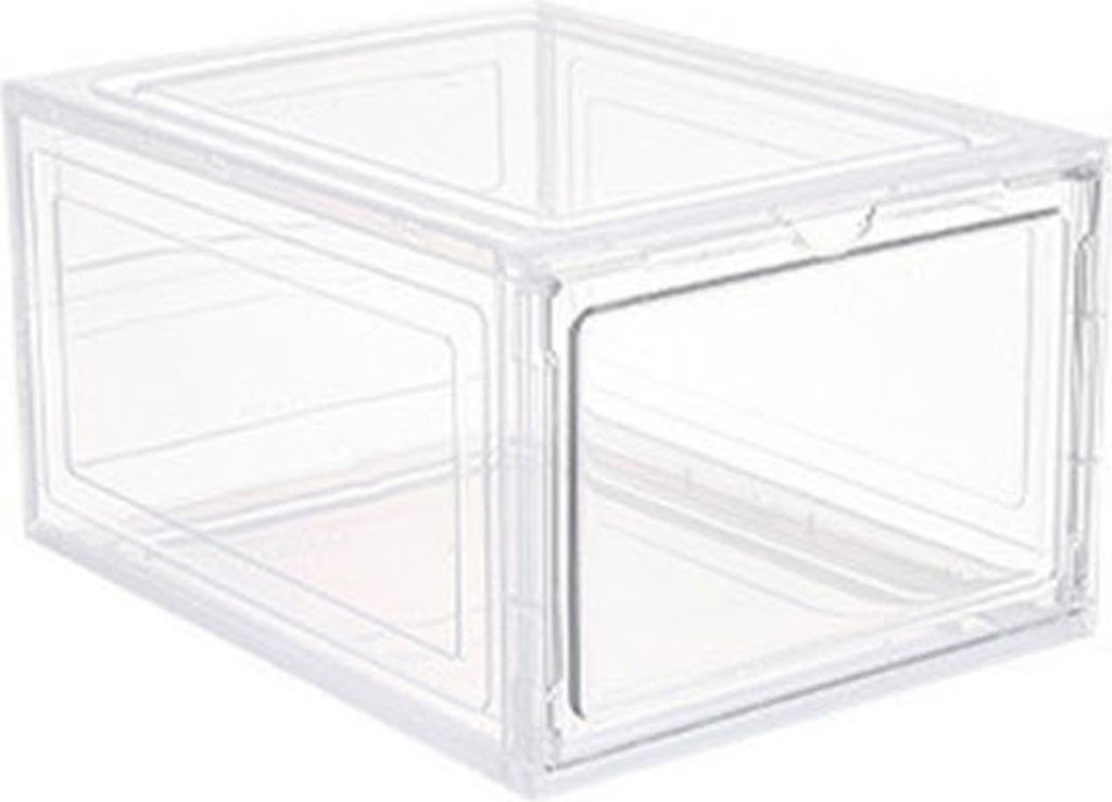 Transparente Schuhaufbewahrungsbox mit magnetischer Tür, großes Fassungsvermögen, stapelbar, transparent, staubdicht, Schuhdisplay-Organizer-Beh...