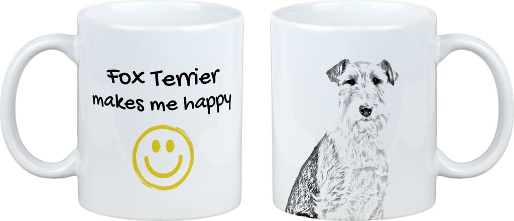 Fox Terrier Drahthaar, Foxterrier - Tasse mit Hund, fröhliche Tasse für Hundeliebhaber, personalisiertes Geschenk der Marke Art-Dog