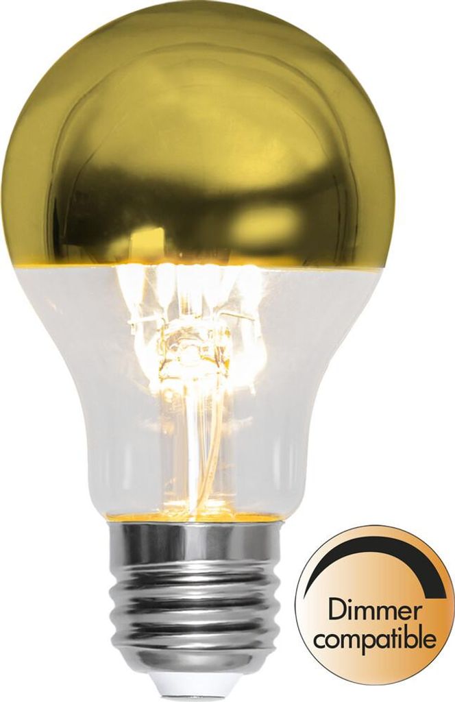 Star Trading 352-97 Filament LED, E27, G, Goldkopf 2700 K, 80 Ra, 400 LM, dimmbar,ca. 6x10,7 cm, 230 V / 4,8 W, 1 Stück Karton