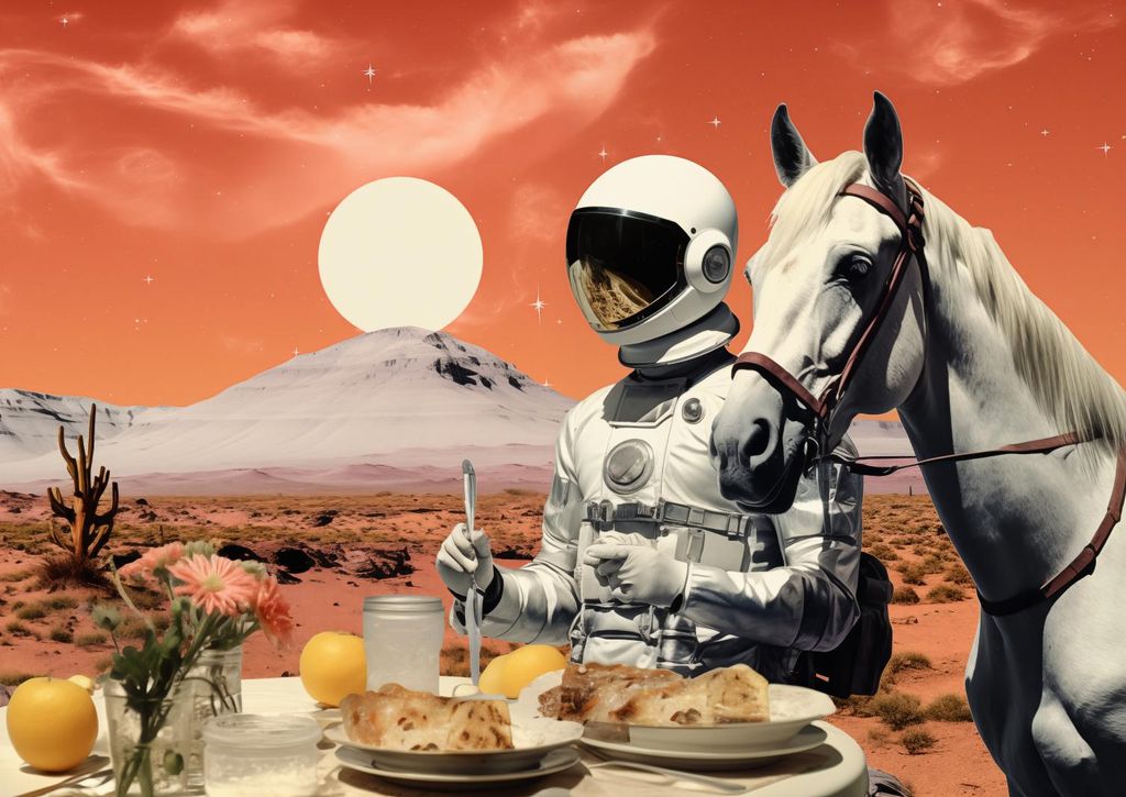 Plakat 42x29,7cm Mittagessen auf dem Mars