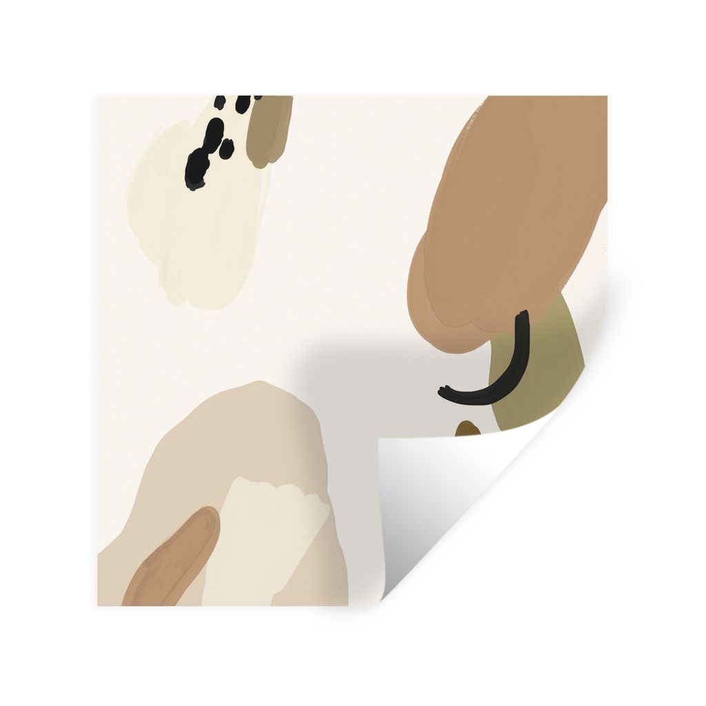 MuchoWow Wandtattoo Wandsticker Wandaufkleber Abstrakt - Braun - Design 80x80 cm Selbstklebend und Repositionierbar - Wierderverwendbar - Selbstk...