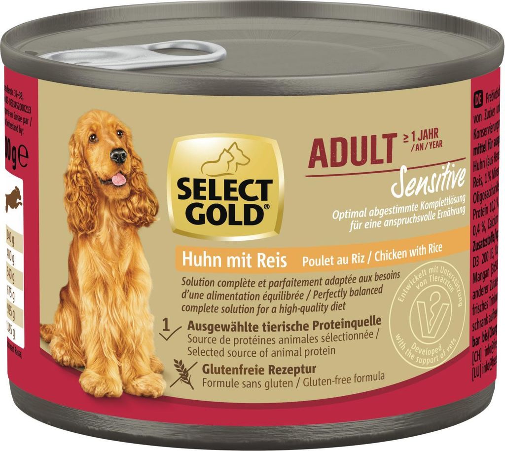 Select Gold Hund sensitive Huhn+Reis 6x200g Produktbild 