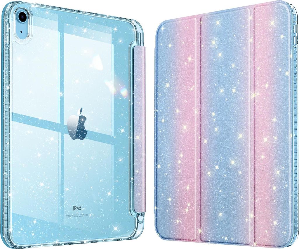 Fintie Glitzer Hülle für iPad 11./10. Generation (2025/2022 A16 Chip) mit Stifthalter - Transparente Dünne Schutzhülle, Stoßfest & Glitzer Kla...