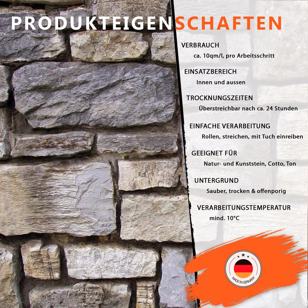 Farbvertiefer Naturstein 10L Farblos Fleckschutz und Produktbild 4