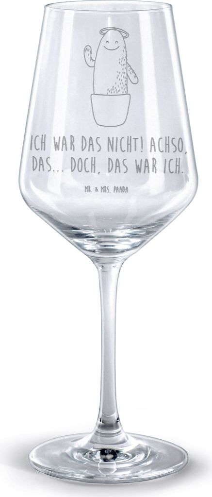 Mr. & Mrs. Panda Weinglas Kaktus Heilig - Transparent - Geschenk, Rotweinkelch, Bruder, Kelch, Lustig, Familie, Schwester, glas für rotwein, Elter...