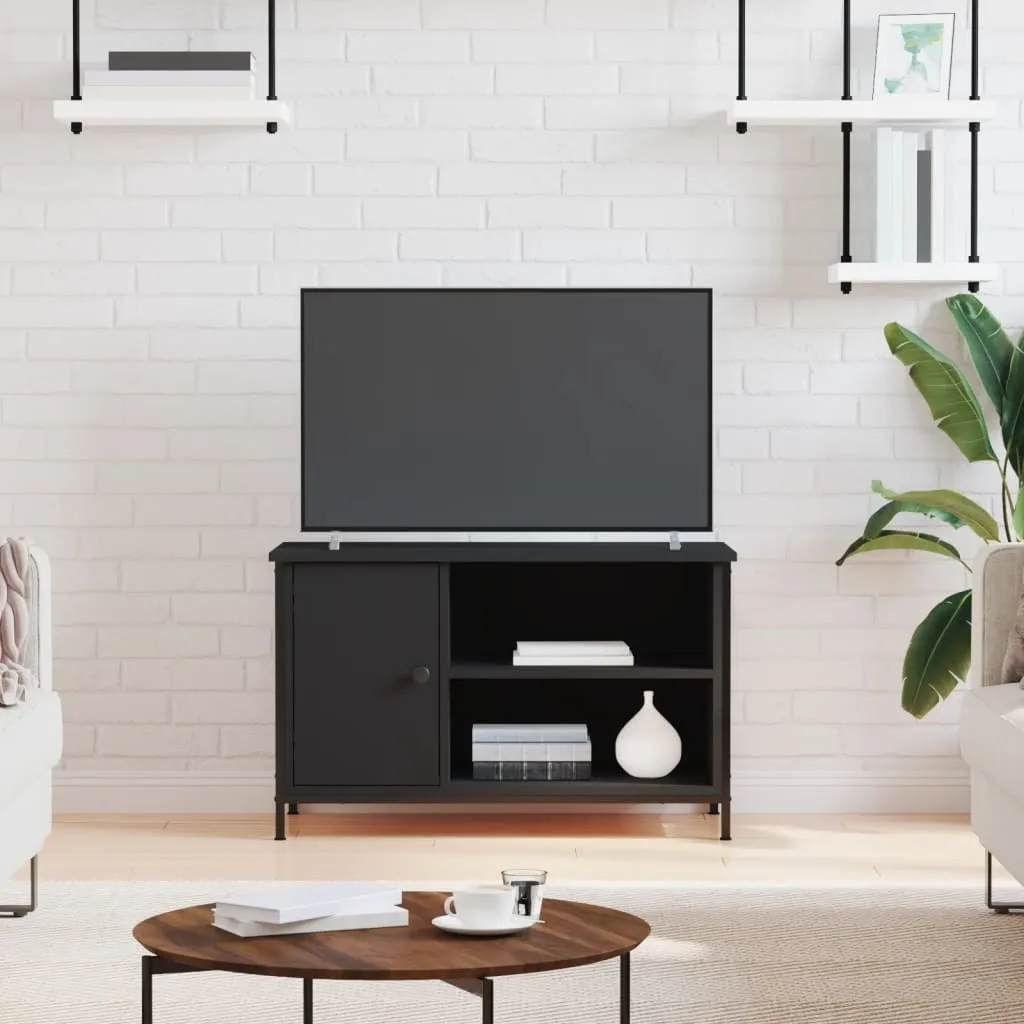 Mobile TV vidaXL 80x40x50 cm | Mobiletto Nero Legno Multistrato