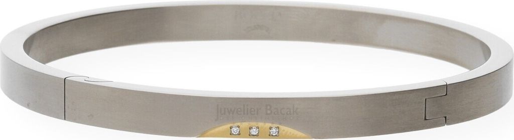 Boccia Damen Armreif aus Titan mit 3 Brillanten in Bicolor - 03006-03