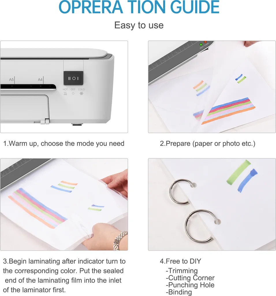 Plastifieuse de bureau 6en1 multifonctionnelle pour formats A4 à A6 - 7