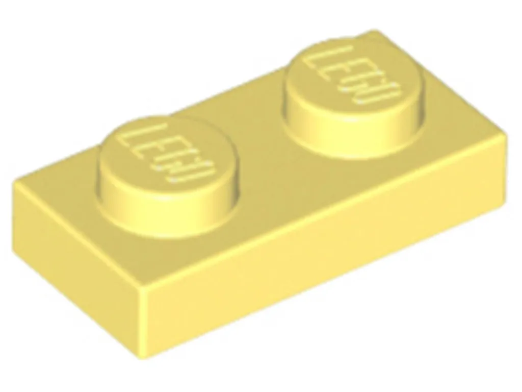 Plaques de Base Lego 1x2 Jaune Clair 250 Pièces Réf 3023 pour Vos MOC