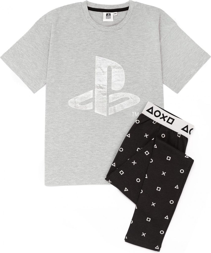 Playstation - Schlafanzug für Mädchen NS6604 (140) (Grau/Schwarz)