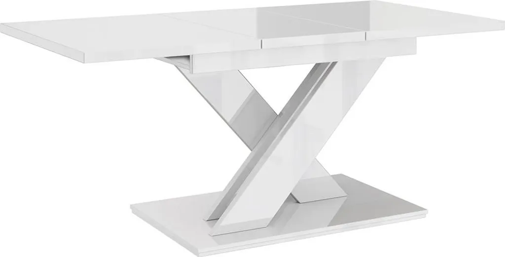 Table de salle à manger blanche avec rallonge pour 4 à 6 personnes