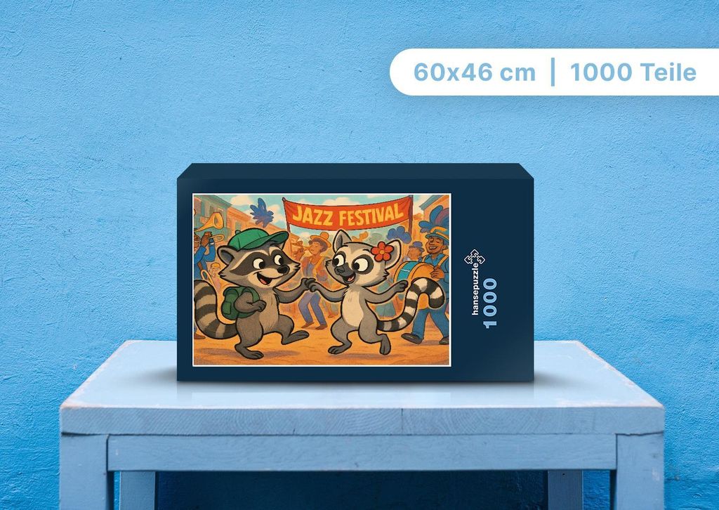 hansepuzzle 111281 - Rocco und Lulu Puzzle, 1000 Teile, Kinder, 60,0 x 46,0cm mit hochwertiger Aufbewahrung, Kartonbox & Beutel