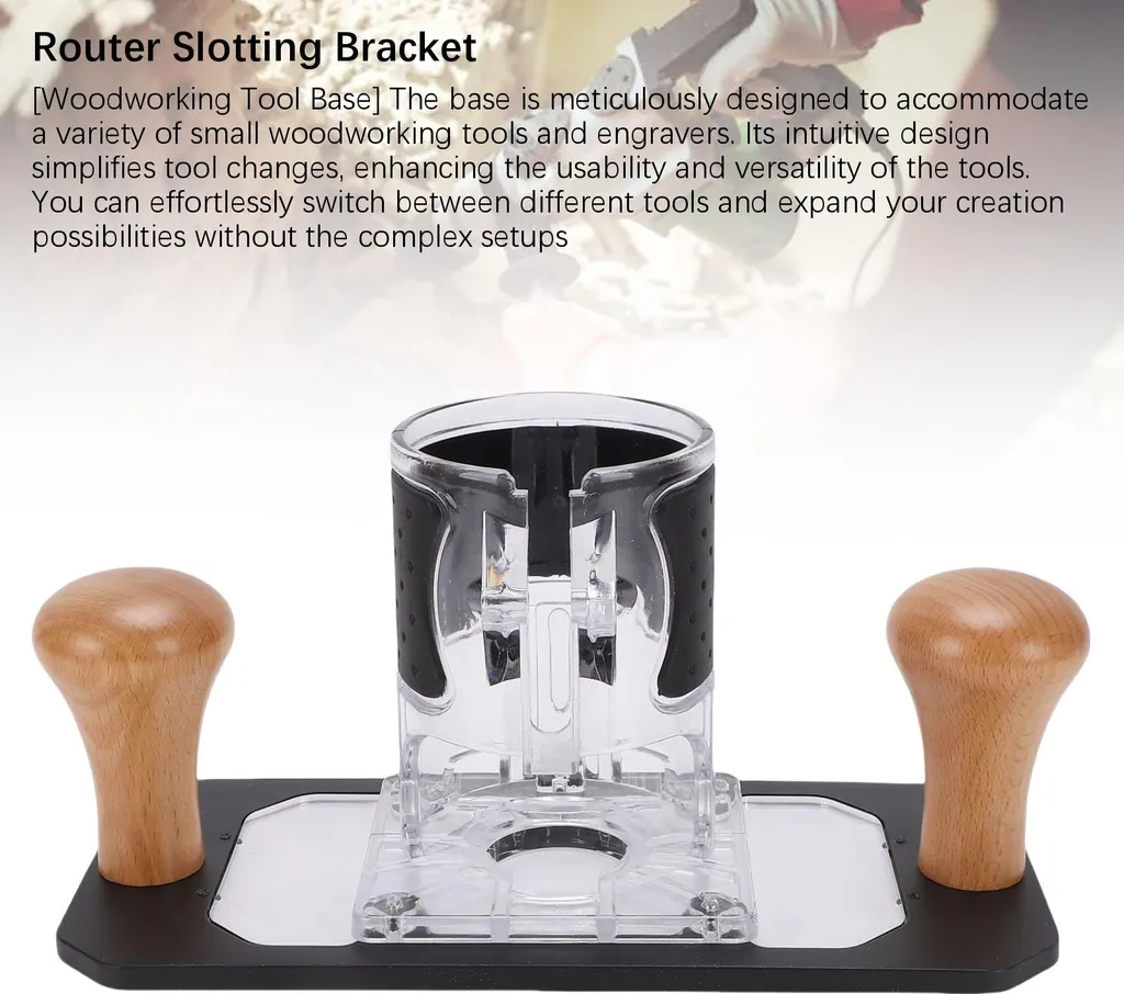 Base défonceuse 65mm anti-éclat avec plaque réversible et capot clair - 19