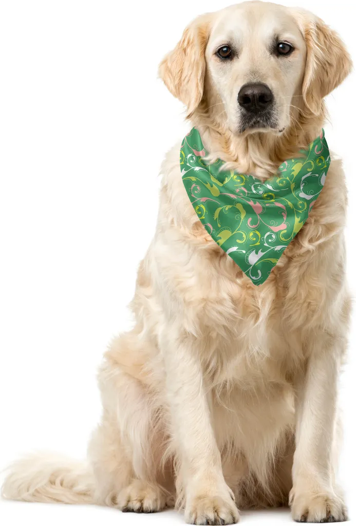 Bandana Cane ABAKUHAUS 55x55 cm - Design Creativo Verde e Rosa