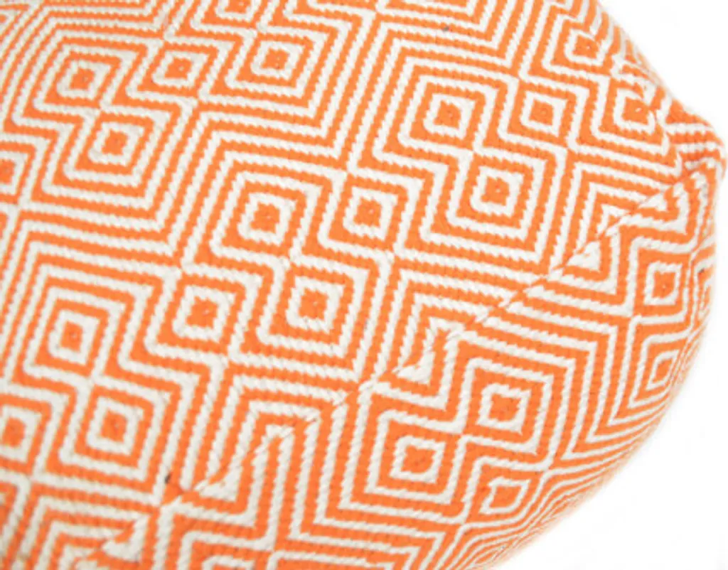 Pouf Martos orange et blanc 40x40 cm - Siège d'appoint carré design - 2