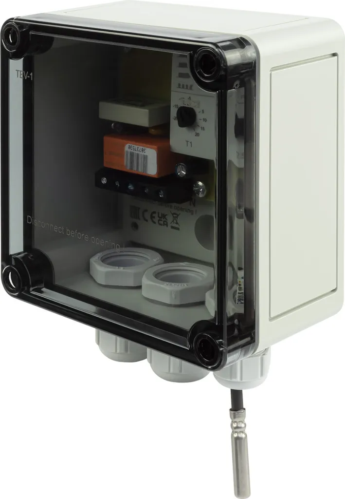 Thermostat TEV-1 avec deux valeurs limites et capteur externe inclus