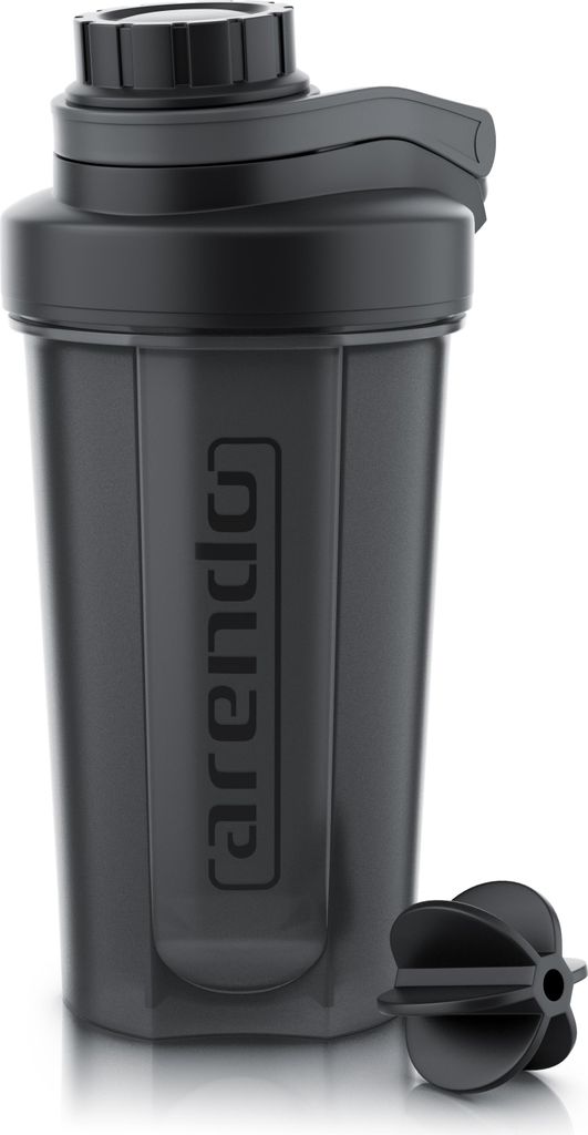 Arendo Protein Shaker Eiweißshaker, Proteinshaker, 600 ml, verschließbar, spülmaschinengeeignet, BPA Frei, Shaker inkl. Mixball, Eiweiß Mixbech...