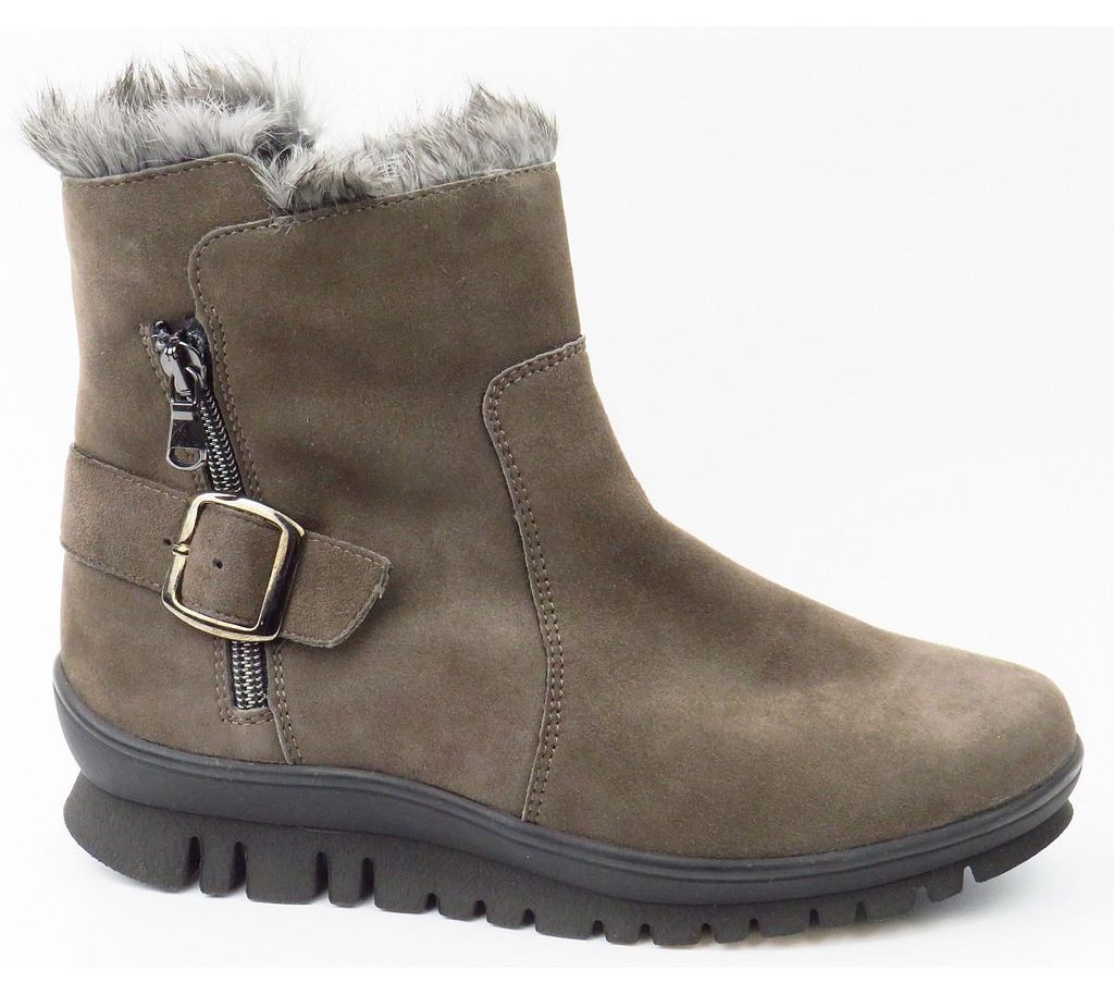 Semler Samtchev. Fell grau Stiefelette Grau in Gr. 40.5