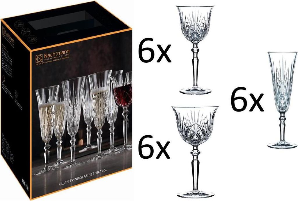 Nachtmann Palais 18tlg Set mit je 6x Weiß- und Rotweinkelch Produktbild 