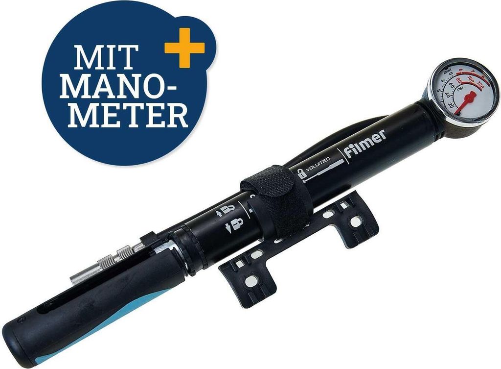 Luftpumpe mit Manometer Kunststoff / Alu alle Ventiarten Produktbild 