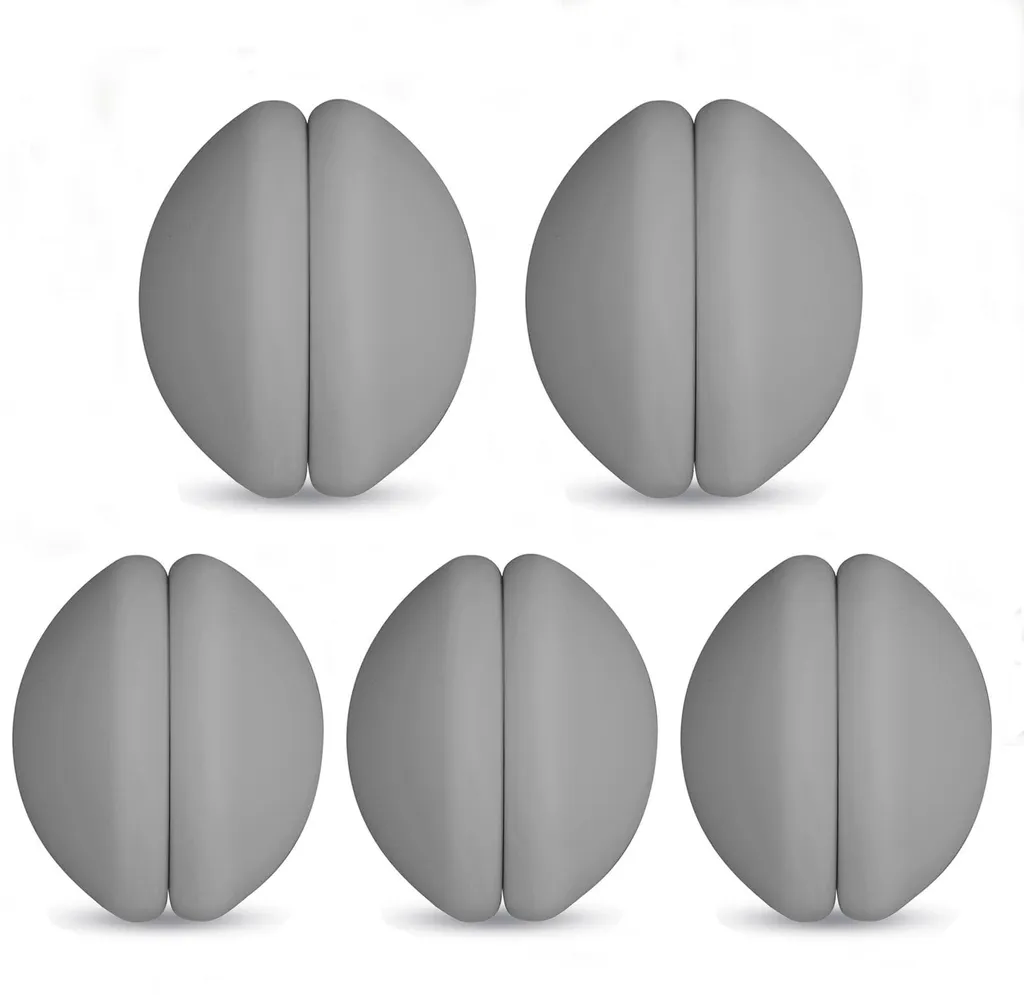 Lests Magnétiques pour Rideau de Douche en Silicone Gris - Lot de 5 Paires