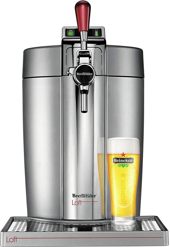Krups VB700E00 Beertender Loft Edition Bierzapfgerät, Silber/Chrom