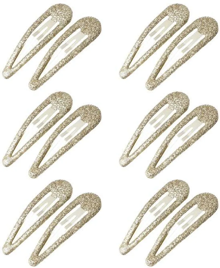 Barrettes Métalliques Scintillantes Or : Lot de 12 Pinces Ultra Brillantes