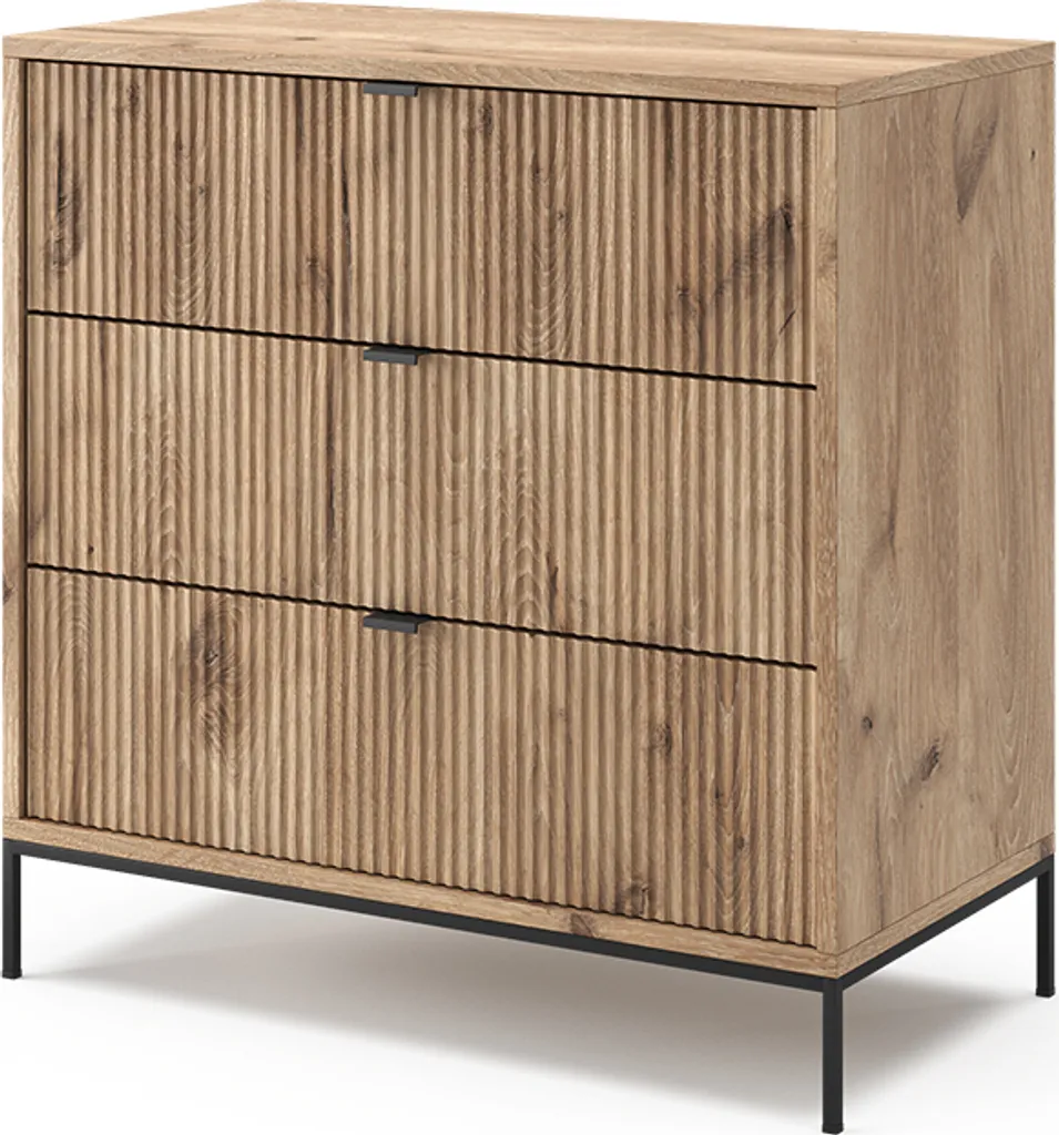 Commode Vicco Eliza Chêne Viking 42x81,2 cm avec 3 tiroirs Model 49499