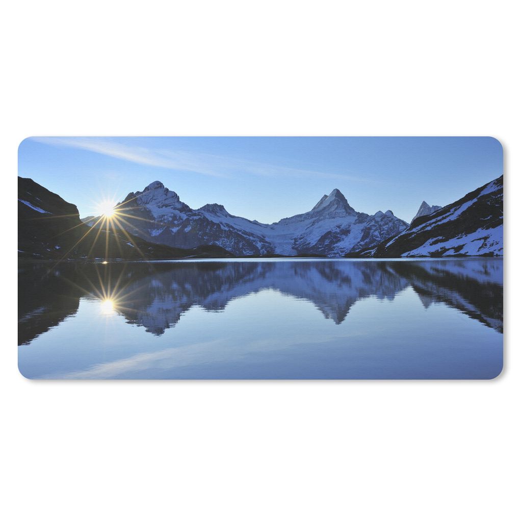 MuchoWow® Schreibtischunterlage Alpen - Berg - Wasser - Produktbild 