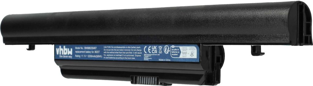 vhbw Akku kompatibel mit Acer Aspire 4820T-432G32MN, 4820T-432G50MN, 4820T-3697, 4820T-522G50MN Notebook (5200 mAh, 11,1 V, Li-Polymer)