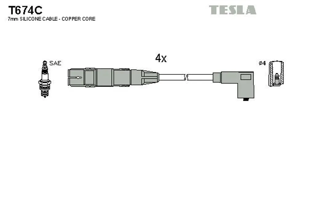 Jeu de fils d'allumage T674C haute résistance pour VW Transporter 7EA