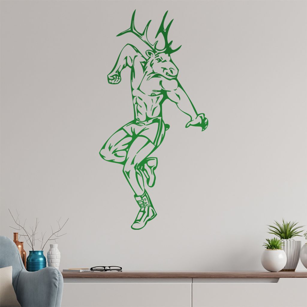 Elch Krieger Wandtattoo in 6 Größen - Wandaufkleber Wall Sticker - Dekoration, Küche, Wohnzimmer, Schlafzimmer, Badezimmer