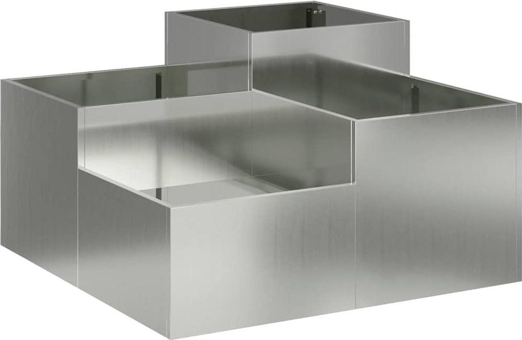 Gartenblumentopf Silber 100 x 100 x 48 cm Verzinkter Stahl
