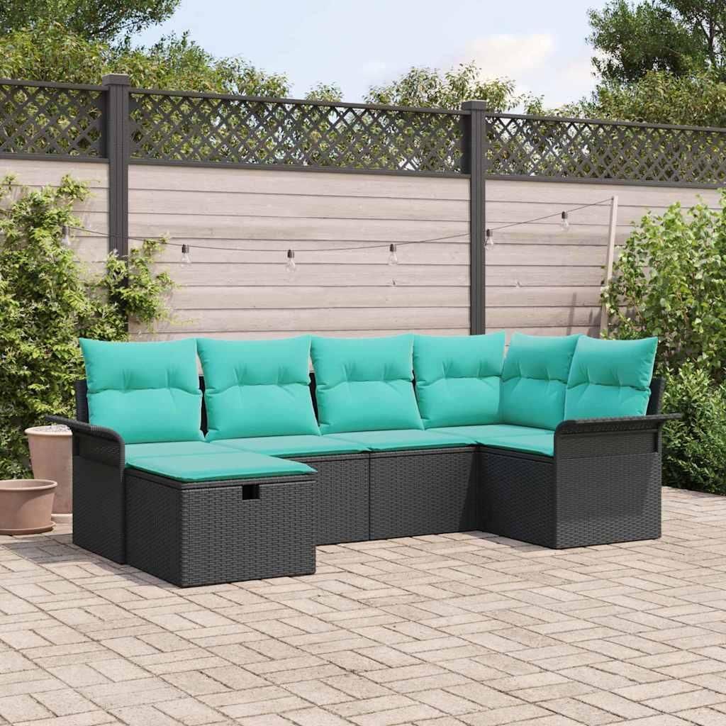 Maison Exclusive - Gartensofa-set mit Kissen mit Speicher 6 pcs Poly Rattan
