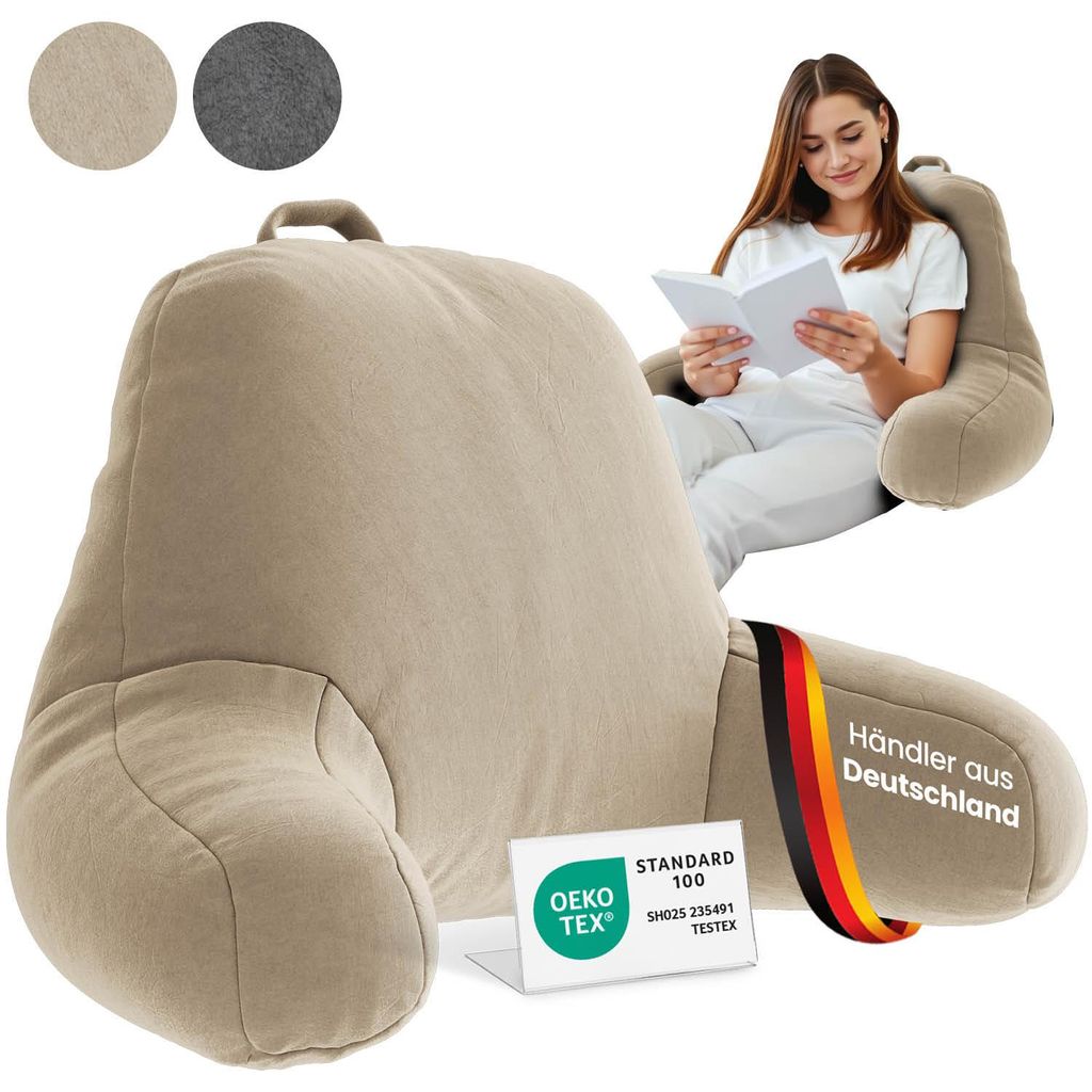 ELONEO Rückenkissen, Lesekissen für Bett und Sofa mit Produktbild 