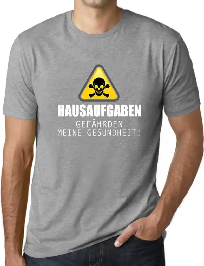 Herren Grafik T-Shirt Hausaufgaben Gefährden Meine Gesundheit Öko-Verantwortlich Vintage Jahrgang Kurzarm Lustige Druck Geburtstag Geschenk Mann