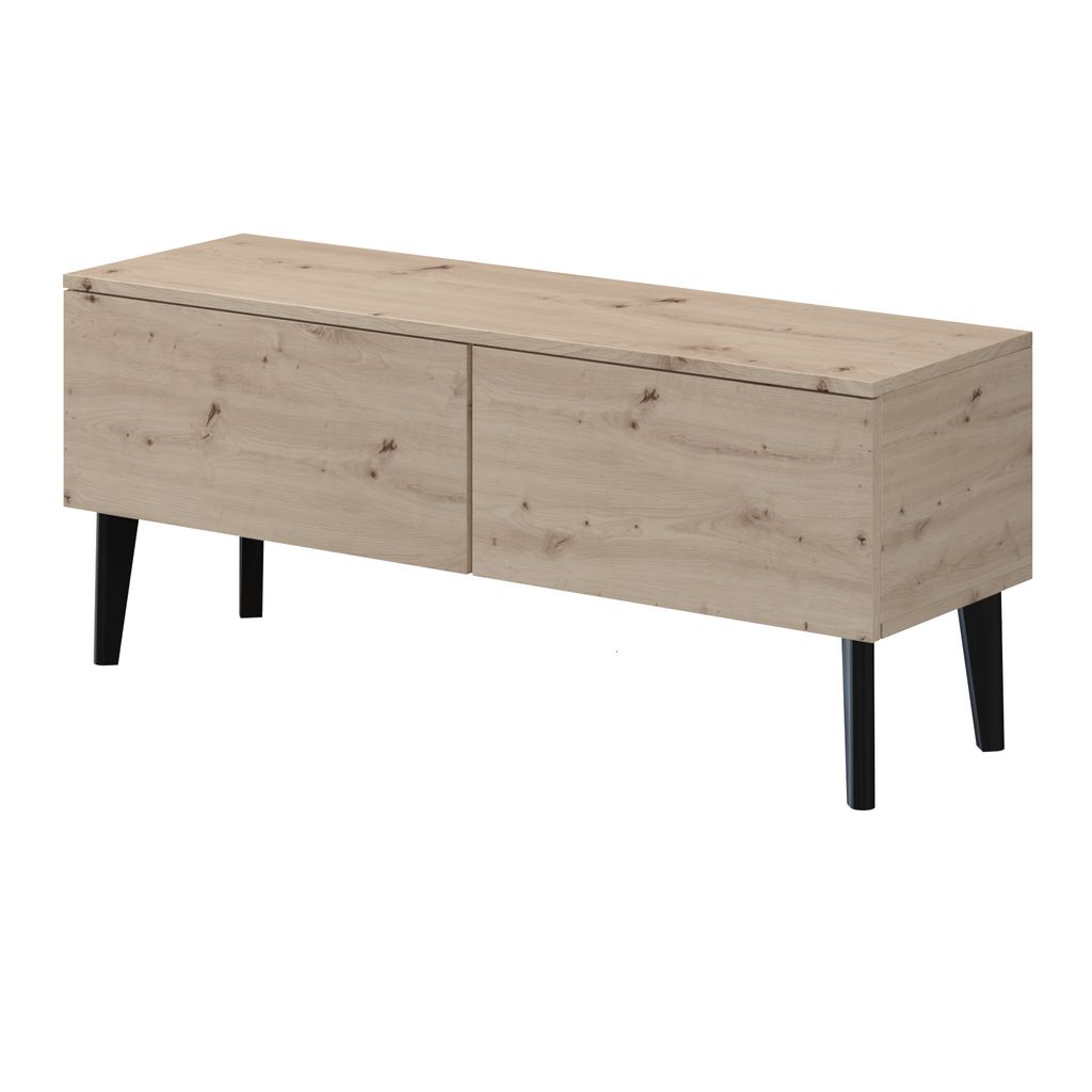 Moderner skandinavischer TV-Schrank BERGEN 120 2D RTV-Kommode Fernsehschrank TV-Lowboard ARTISAN-Eiche 120x48x37