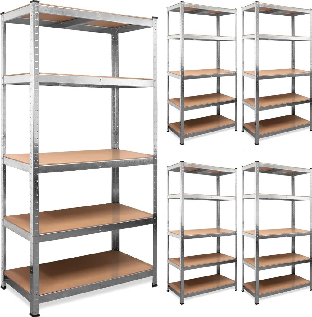 Étagère métallique modulable 180x90x40cm charge 875kg lot de 5