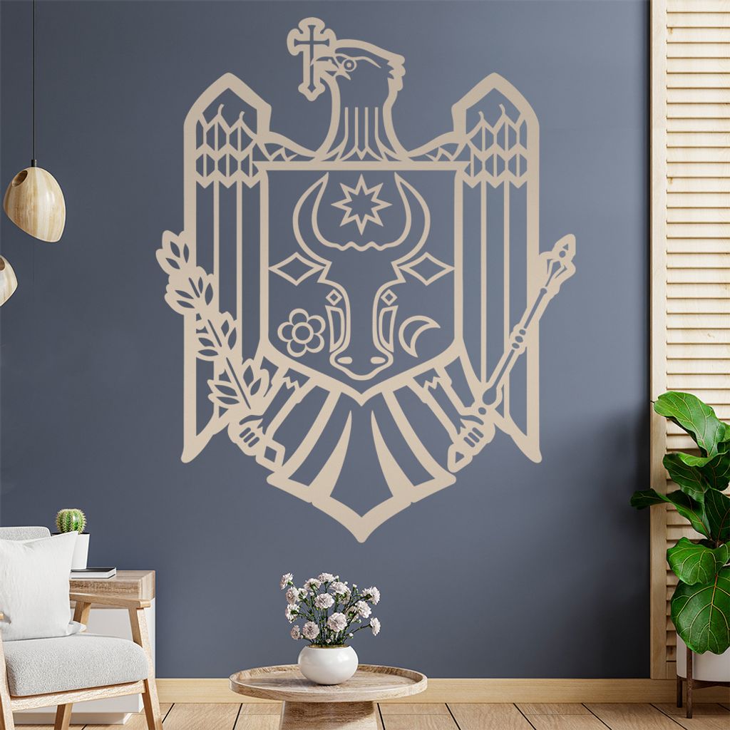 Moldawien Wappen Wandtattoo Wandaufkleber Wall Sticker - Dekoration, Küche, Wohnzimmer, Schlafzimmer, Badezimmer