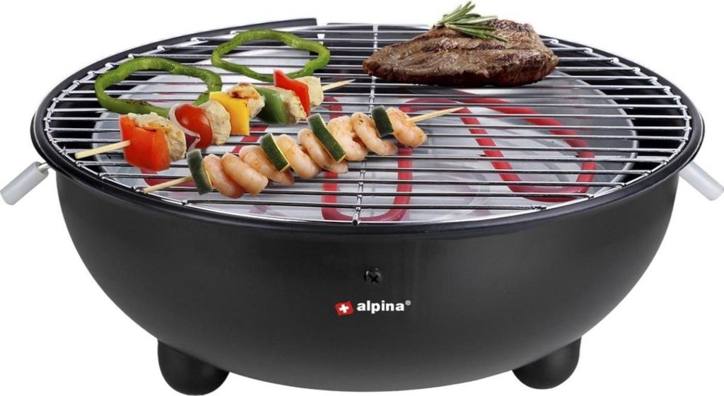 Alpina Elektrische Bbq Tafel-Barbecue 1250W 30 Cm Zwart Produktbild 