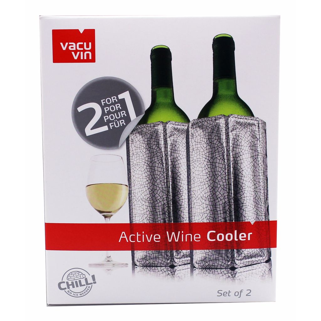 Vacu Vin Set 2 Flexibele Erfrischer Silber