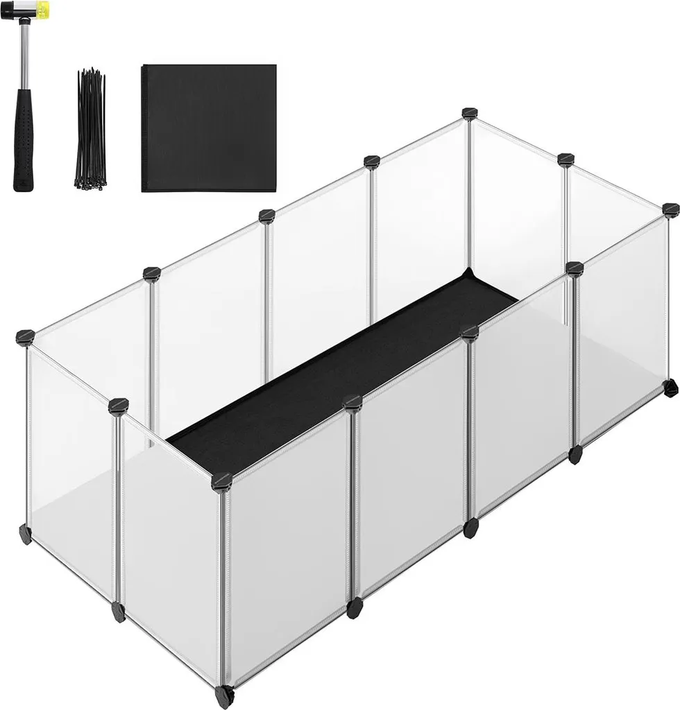 Parc intérieur pour lapins et rongeurs avec sol protecteur 125x63 cm