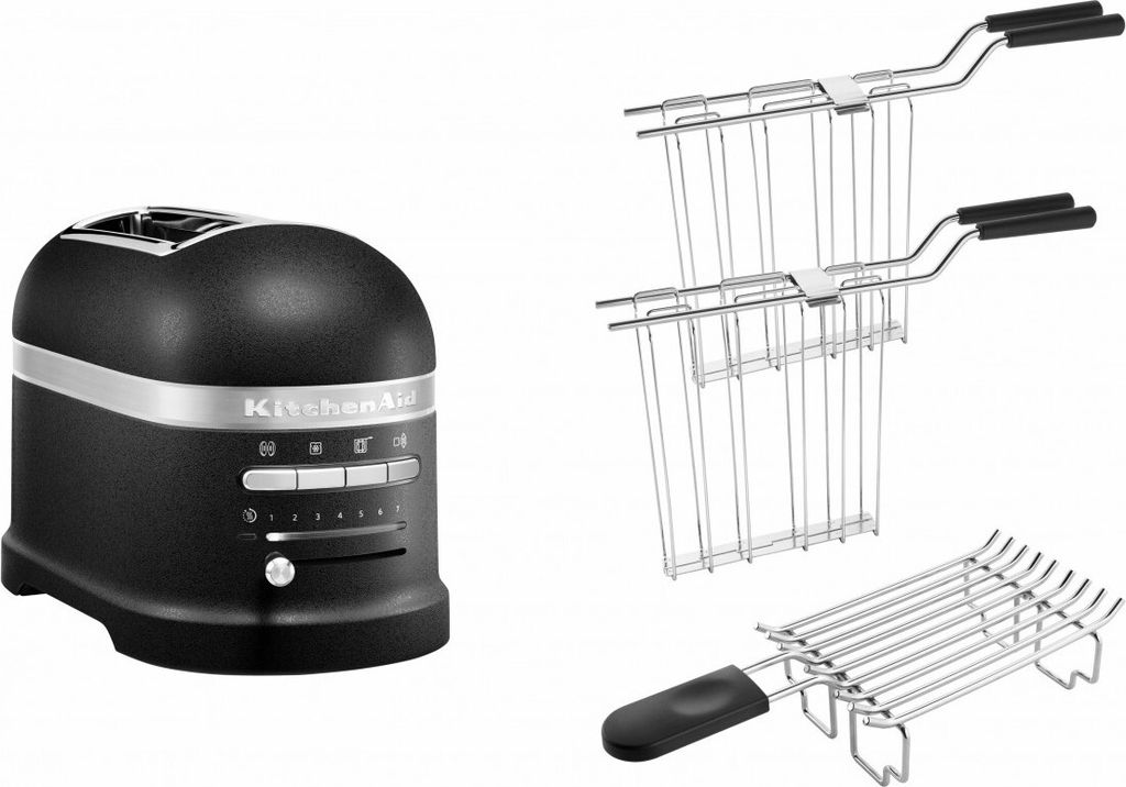 KitchenAid Paket 2, 2-Scheiben Toaster Artisan 5KMT2204, Farbe:Gusseisen Schwarz