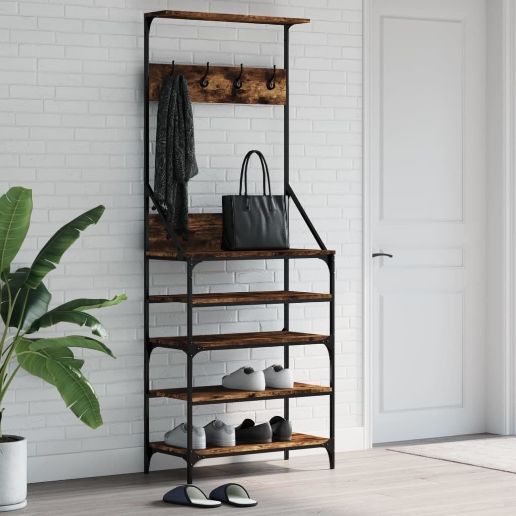 Cloris Designermöbel Kleiderständer mit Schuhablage Räuchereiche 70x34x184 cm 2024 Neu