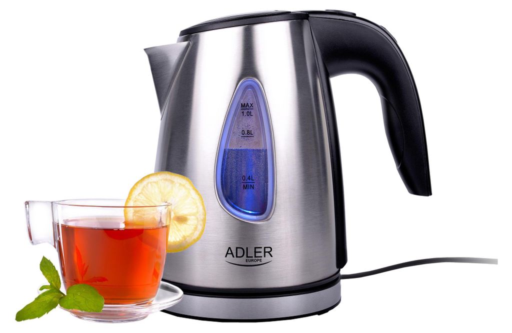 Adler AD 1203 Wasserkocher 1 l Silber 1630 W Produktbild 