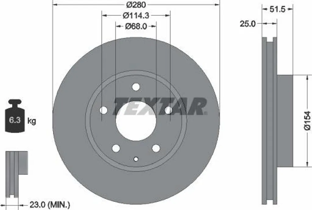 Disque de frein avant ventilé pour Mazda 3 et CX-3 - Qualité Origine