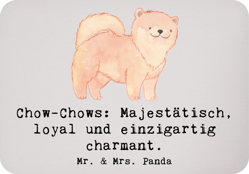 Mr. & Mrs. Panda Kühlschrankmagnet Chow-Chow Charme - Grau Pastell - Geschenk, magnet, Hunderassen, Treue, Beschreibung, Hund, Eigenschaften, memo...